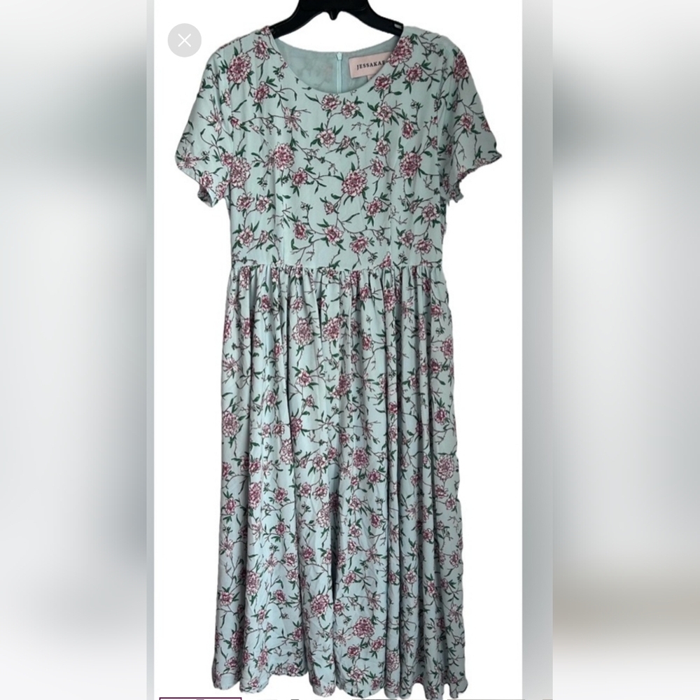 JessaKae Floral Blue Dress Medium